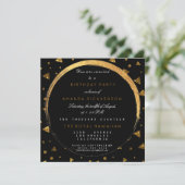Golden Glitter Geometric Vip Birthday Party Kaart (Staand voorkant)