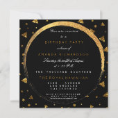 Golden Glitter Geometric Vip Birthday Party Kaart (Voorkant)