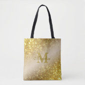 Golden glitter gepersonaliseerd Tas (Voorkant)