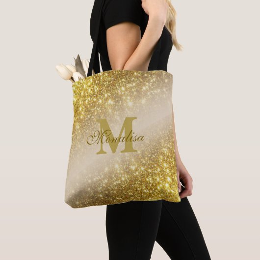 Golden glitter gepersonaliseerd Tas (Dichtbij)