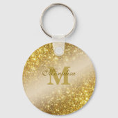 Golden glitter gepersonaliseerd Tas Sleutelhanger (Achterkant)