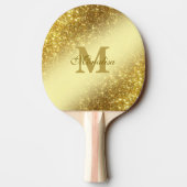 Golden glitter gepersonaliseerd Tas Tafeltennisbatje (Achterkant)