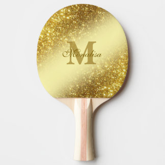 Golden glitter gepersonaliseerd Tas Tafeltennisbatje