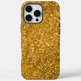 Golden Glitter Glam iPhone 16 Pro Max Hoesje