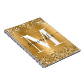 Golden Glitter Gold Foil Signature Monogram Notitieboek (Rechterzijde)