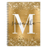 Golden Glitter Gold Foil Signature Monogram Notitieboek (Voorkant)