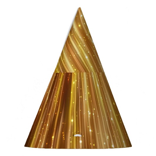 Golden Glitter: heldere Abstracte achtergrond. Feesthoedjes (Links)