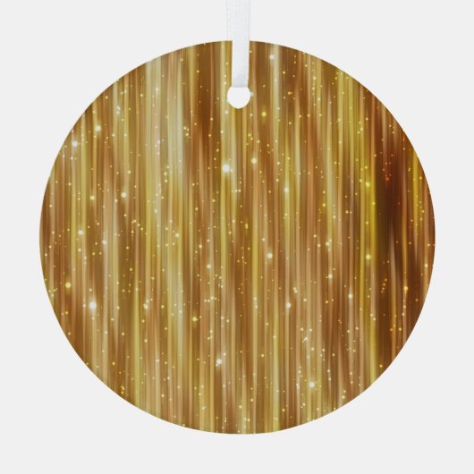 Golden Glitter: heldere Abstracte achtergrond. Glas Ornament (Achterkant)