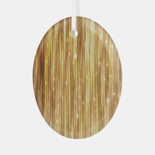 Golden Glitter: heldere Abstracte achtergrond. Glas Ornament (Voorkant links)