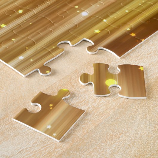 Golden Glitter: heldere Abstracte achtergrond. Legpuzzel (Zijkant)