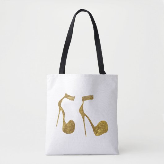 Golden Glitter High Hiel Shoes Tote Bag (Voorkant)