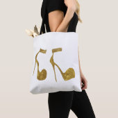 Golden Glitter High Hiel Shoes Tote Bag (Dichtbij)