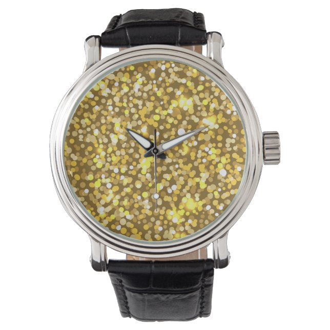 Golden glitter horloge (Voorkant)