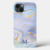Golden Glitter Iridescent Marble Agate Case-Mate iPhone Case (Achterkant)