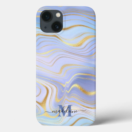 Golden Glitter Iridescent Marble Agate Case-Mate iPhone Case (Achterkant)