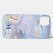 Golden Glitter Iridescent Marble Agate Case-Mate iPhone Case (Achterkant (horizontaal))