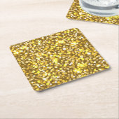 Golden glitter kartonnen onderzetters (Schuin)
