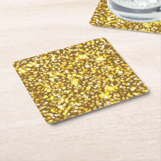 Golden glitter kartonnen onderzetters (Schuin)