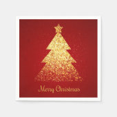 Golden Glitter kerstboom Servet (Voorkant)