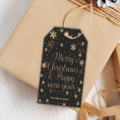 Golden Glitter-kerstcadeautags Cadeaulabel