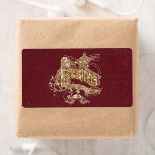 Golden Glitter Kerstmis - Etiket (Insitu)