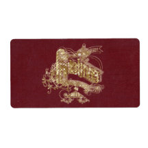 Golden Glitter Kerstmis - Etiket