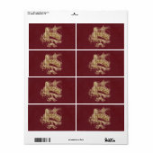 Golden Glitter Kerstmis - Etiket (Full Sheet)