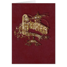 Golden Glitter Kerstmis - Notecard