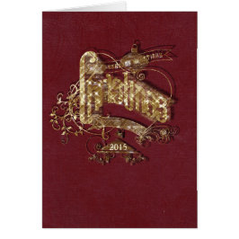 Golden Glitter Kerstmis - Notecard