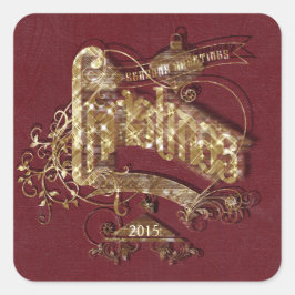 Golden Glitter Kerstmis - Sticker