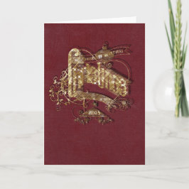 Golden Glitter Kerstmis - Wenskaart Feestdagen Kaart