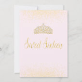Golden Glitter & Lace, Sweet 16 Uitnodigingen (Achterkant)