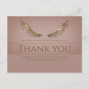 Golden Glitter Lash Wings Bedankt Roos Korting Briefkaart