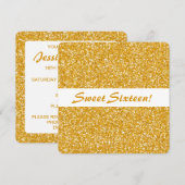 Golden Glitter Let Pattern Sweet Sixteen Birthday Kaart (Voorkant / Achterkant)