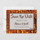 Golden Glitter Lights Sla de datumkaart op Save The Date (Voorkant)