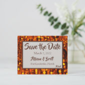 Golden Glitter Lights Sla de datumkaart op Save The Date (Staand voorkant)