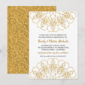 Golden Glitter Mandala 50e bruiloft Jubileum Kaart (Voorkant / Achterkant)
