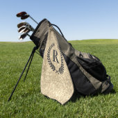 Golden glitter met monogram golfhanddoek (Groen)