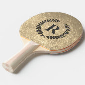 Golden glitter met monogram tafeltennisbatje (Voorkant Gekanteld)