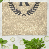 Golden glitter met monogram theedoek (Gevouwen)