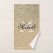 Golden Glitter Monogram Bad Handdoek (Handdoek)