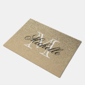 Golden Glitter Monogram Deurmat (Schuin)