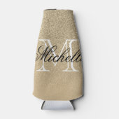 Golden Glitter Monogram Flesjeskoeler (Voorkant)