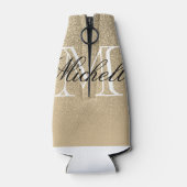 Golden Glitter Monogram Flesjeskoeler (Achterkant)