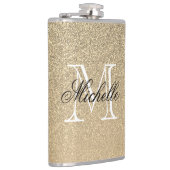 Golden Glitter Monogram Heupfles (Rechts)