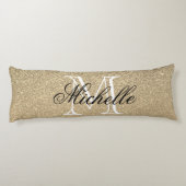 Golden Glitter Monogram Lichaamskussen (Achterkant)