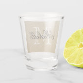 Golden Glitter Monogram Shot Glas (Achterkant)