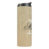 Golden Glitter Monogram Thermosbeker (Gedraaid links)