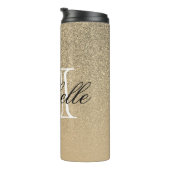 Golden Glitter Monogram Thermosbeker (Geroteerd rechts)