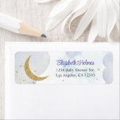Golden Glitter Moon Baby shower Adres Etiket (Insitu)